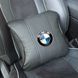 Buy Headrest pillow with BMW logo. 3D eco-leather. Colored logo. Black-Black piping. 1 piece. 91815 Pillows for the headrest - under the neck
