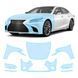 Купити Антигравійна захисна бронеплівка за лекалами для Lexus LS XF50 2018-2020 - передня частина авто (капот бампер крила)) 106232 Модельні лекала захисних плівок для Lexus