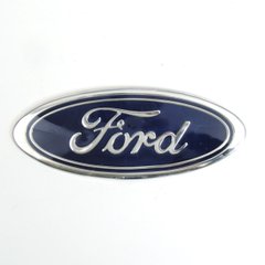 Купить Эмблема для Ford 148 x 58 мм / большая плоская / Xром / 3М скотч 39689 Эмблемы на иномарки