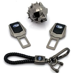Купити Автонабір На стилі №14 для Subaru із заглушок ременів безпеки та брелока з логотипом / Ароматизатор Pitbull 39640 Подарункові набори для автомобіліста