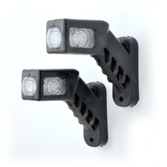 Купити Габаритні вогні LED для вантажівок Рожки 12/24V / косий 13 см / Червоний-Білий-Жовтий 2 шт (Л 081) 8353 Габарити ріжки