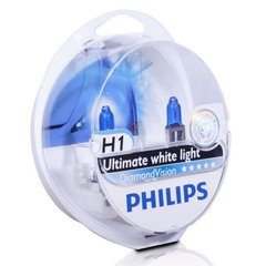 Купити Автолампа галогенна Philips Diamon Vision H1 12V 55W 5000K 2шт (12258DV) 38394 Галогенові лампи Philips