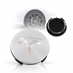 Купить Колпак колеса Tesla серебро 56 мм алюминий 1 шт OEM 600587900A (колпачок, заглушка диска) 94642 Колпачки на титаны