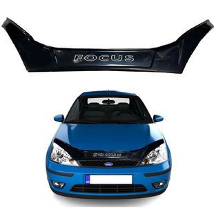 Купить Дефлектор капота мухобойка для Ford Focus I 1998-2004 Евро крепление Voron Glass 67332 Дефлекторы капота Ford