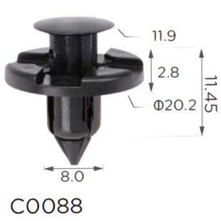 Купити Кліпса кріплення Натискна Розпірна NISSAN HONDA MITSUBISHI (MR328954 91545SE000 01553-09321 0155309321 11395) C0088 73147 Фіксатор натискного типу