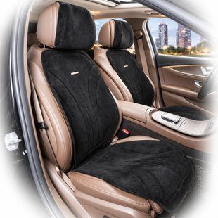 Buy Maybach Black Alcantara Front Seat Covers Additional ventilation 2 pc 96498 Premium Seat Covers (Alcantara)