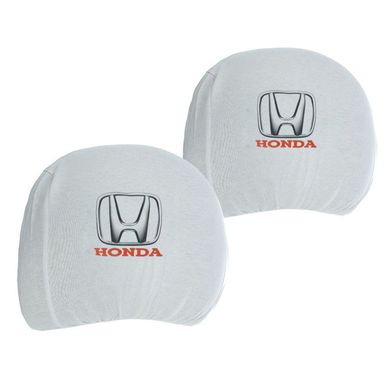 Купити Чохли для підголівників Універсальні Honda Білі Кольоровий логотип 2 шт 26264 Чохли на підголовники
