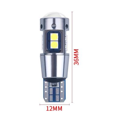 Купити Автолампа світлодіодна LED 12V T10 Лінза 600Lm (Canbus Оманка) Білий Світло 1 шт 63481 Світлодіоди - T10 без цоколя