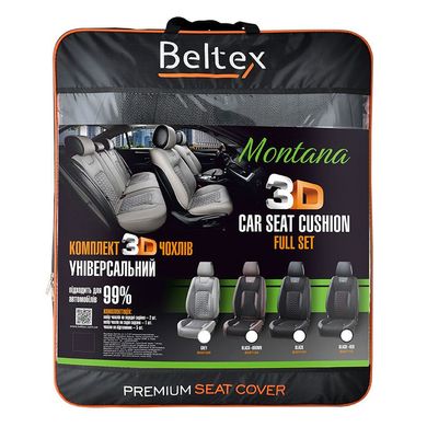 Купити Накидки для сидінь Beltex Montana 3D Комплект Алькантара Чорно-Червона нитка 66263 Накидки для сидінь Premium (Алькантара)