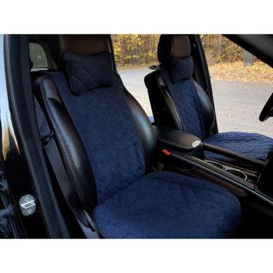 Купити Накидки для передніх сидінь Алькантара широкі Сині 2 шт 999 Накидки для сидінь Premium (Алькантара)