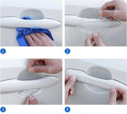 Buy Set of protective films Nano for car handles (door bumper) Citroen 8 pcs 65589 Protective film for thresholds and handles