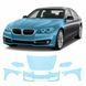 Купить Антигравийная защитная бронепленка по лекалам для BMW 5 Series F10 facelift 2013-2017 - передняя часть авто (капот бампер фары крылья) 102150 Модельные лекала защитных пленок для Bmw