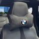 Купити Подушка на підголівник з логотипом BMW Екошкіра 3D Кольоровий лого Чорно-Коричневий кант 1 шт 91559 Подушки на підголовник - під шию
