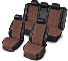 Купить Накидки для сидений Алькантара широкие комплект Коричневые 3946 Накидки для сидений Premium (Алькантара)