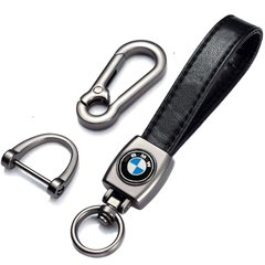 Купить Стильный кожаный Брелок с логотипом BMW С Карабином 9805 Брелки для автоключей