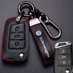 Купить Чехол для автоключей Volkswagen с Брелоком Карабин Оригинал (3 кнопки Выкидной ключ №2) 66768 Чехлы для автоключей (Оригинал)