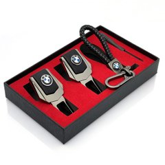 Купити Подарунковий набір №1 для BMW з заглушок і брелка з логотипом Темный хром 39532 Подарункові набори для автомобіліста