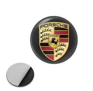 Купить Наклейка с логотипом Porsche для автоключей d=15 мм Пластиковая объемная (Завод) 89378 Наклейки на автомобиль