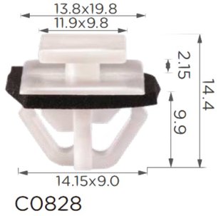 Купить Клипса крепления молдинга HYUNDAI KIA NISSAN RENAULT TOYOTA (877562E000 87756-2E000 33031016 15208) C0828 73362 Фиксатор молдингов и радиаторных решеток