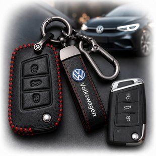 Купить Чехол для автоключей Volkswagen с Брелоком Карабин (3 кнопки Выкидной ключ №2) 66768 Чехлы для автоключей (Оригинал)