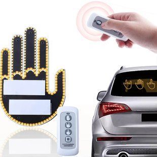 Купити Підсвічування автомобільне LED-долоня рука на заднє скло для жестів (Gesture fan fak car Led) 73545 Підсвічування - Стопи внутрісалонні