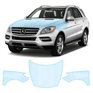 Buy Pre-cut paint protection film for Mercedes-Benz GLE W166 2011-2015 - hood + front fenders 107035 Model-specific paint protection film patterns for Mercedes-Benz