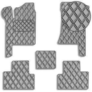 Buy Floor mats for VAZ Priora (Priora) 2170 2171 2172 Eco-leather with heel pad Gray 5 pcs (Rombus) 69106 Floor mats for Lada