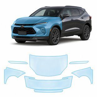 Купить Антигравийная защитная бронепленка по лекалам для Chevrolet Blazer III facelift 2023-2025 - передняя часть авто (капот бампер фары крылья) 103664 Модельные лекала защитных пленок для Chevrolet