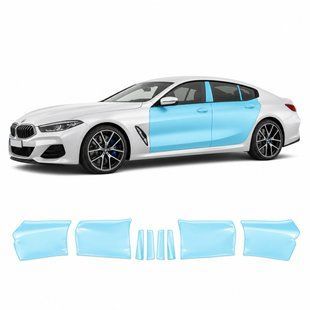 Купить Антигравийная защитная бронепленка по лекалам для BMW 8 Series G15/G14/G16 facelift 2022- зоны дверей и стойки окон 102251 Модельные лекала защитных пленок для Bmw