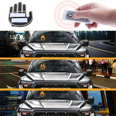Купити Підсвічування автомобільне LED-долоня рука на заднє скло для жестів (Gesture fan fak car Led) 73545 Підсвічування - Стопи внутрісалонні