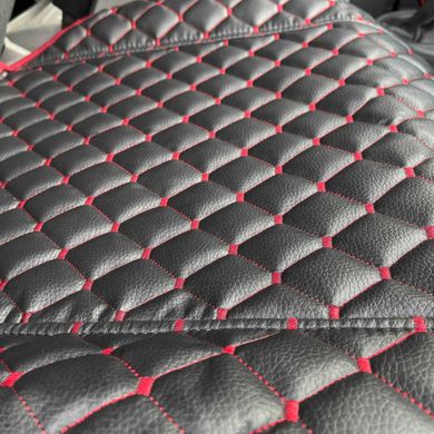 Купить Накидка на передние сидения SITI Экокожа Черные-Красная нить 1 шт 65908 Накидки для сидений Premium (Алькантара)
