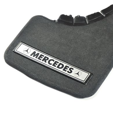 Купити Бризковики малі Elegant для Mercedes Серебренн. напис,м'яка структурна гума Mud-Flaps 2 шт 23457 Бризковики універсальні з логотипом моделей