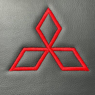 Купить Подушка на подголовник с логотипом Mitsubishi Антара-Экокожа Черная 1 шт 60170 Подушки на подголовник - под шею