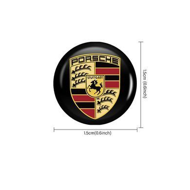 Купить Наклейка с логотипом Porsche для автоключей d=15 мм Пластиковая объемная (Завод) 89378 Наклейки на автомобиль