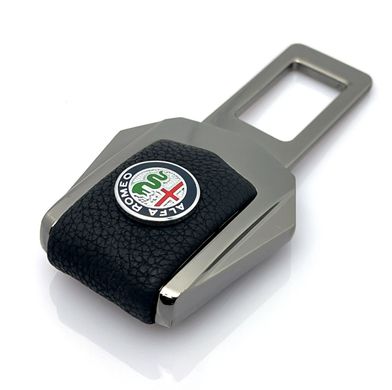 Купить Заглушка ремня безопасности с логотипом Alfa Romeo Темный хром 1 шт 39469 Заглушки ремня безопасности