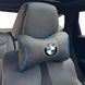 Buy Headrest pillow with BMW logo Eco-leather 3D Colored logo Black-Blue piping 1 pc 91560 Pillows for the headrest - under the neck