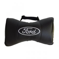 Купить Подушка на подголовник с логотипом Ford Эко-кожа черная (1шт) 8328 Подушка на подголовник - под шею дорожная