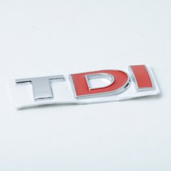 Купить Эмблема - надпись "TDI" (красная) метал скотч 3М 82х26 мм (Польша) 22068 Эмблема надпись Иномарки