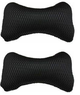 Buy Headrest pillow eco-leather black - perforated insert 2 pcs 26306 Pillows for the headrest - under the neck