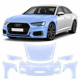 Buy Pre-cut paint protection film for Audi A6 C8 2018-2022 - front end 101510 Model-specific paint protection film patterns for Audi