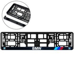 Buy License Plate Frame for BMW Type 1 Frost-resistant Color Logo Black Stripe (Avtovin) 86748 Number frame - Model inscriptions