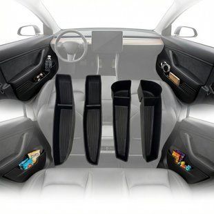 Купить Органайзер вставка в карман двери для Tesla 3 2017- Tesla Y 2021- 4 шт (New Style) 100680 Органайзеры для салона