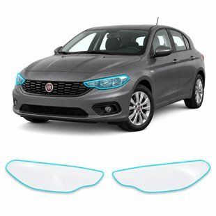 Купити Антигравійна захисна бронеплівка за лекалами для Fiat Tipo II 2015-2020 - оптика (фари та ПТФ) 104232 Модельні лекала захисних плівок для Fiat