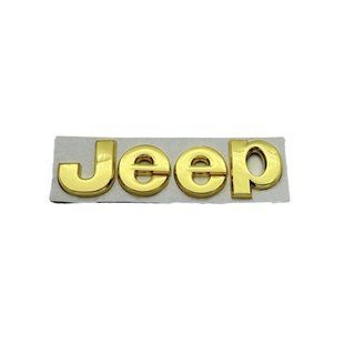 Купити Емблема напис Jeep 134&times;40мм Золото метал (на скотчі) 90479 Емблема напис на іномарки
