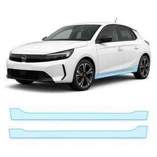 Купить Антигравийная защитная бронепленка по лекалам для Opel Corsa F facelift 2023- нижняя зона кузова пороги 107932 Модельные лекала защитных пленок для Opel