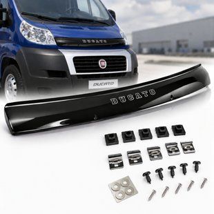 Купити Дефлектор капоту мухобійка для Fiat Ducato 2006-2014 Євро Кріплення (Vip Tuning) FT10 4443 Дефлектори капота Fiat