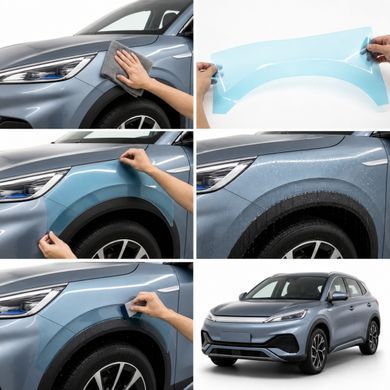 Buy Pre-cut paint protection film for BYD Atto 3 (Yuan Plus) I 2022-2024 - front bumper 103062 Model-specific paint protection film patterns for BYD