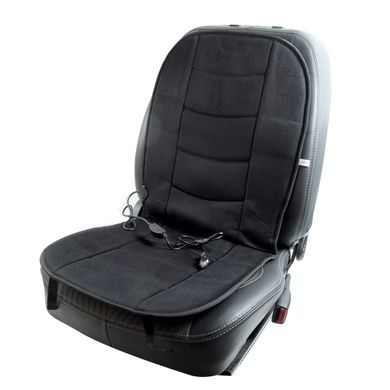 Купити Накидка з підігрівом для автомобільного сидіння Heat Cushion 102х46 см Велюр Чорна (HC018В) 42708 Накидки з підігрівом