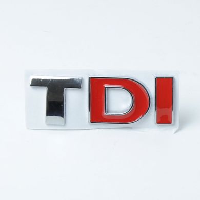Купити Емблема - напис "TDI" (червона) метал скотч 3М 82х26 мм (Польща) 22068 Емблема напис на іномарки
