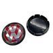 Купити Ковпак колеса Volkswagen червоний срібний 56 мм пластик 1 шт OEM 1j0601171 (ковпачок, заглушка) 94617 Ковпачки на титани